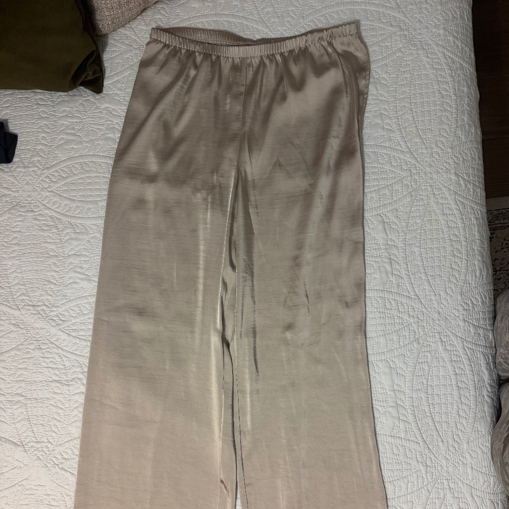 Satin champagne pants
